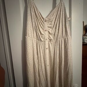 Torrid Beige Floral Button-Front Midi Dress